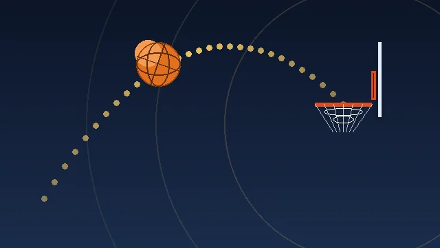 Illustration of two people sharing a device showing a basketball game