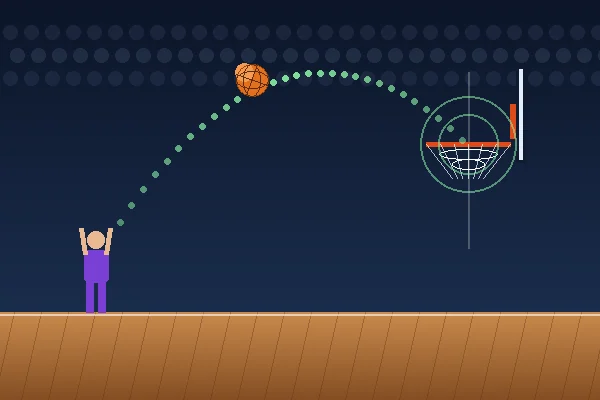 Basketball Precision Shot — original vector artwork showing skill gameplay