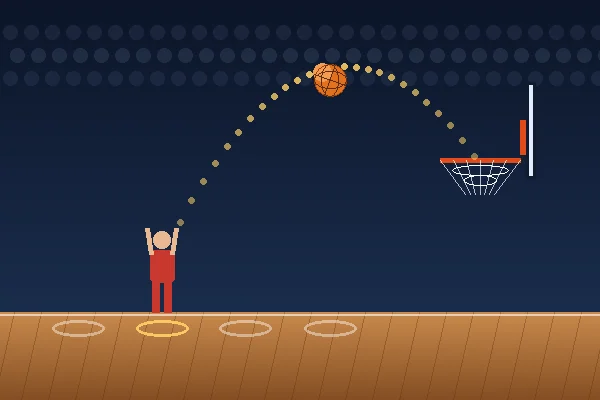 3-Point Basketball Challenge — original vector artwork showing shooting gameplay